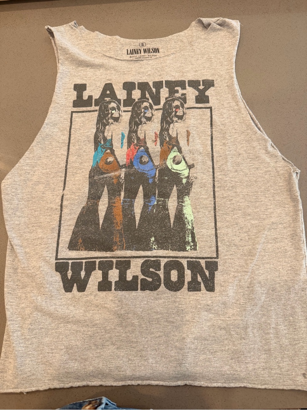 Lainey Wilson Women's Gray Graphic Muscle Tank